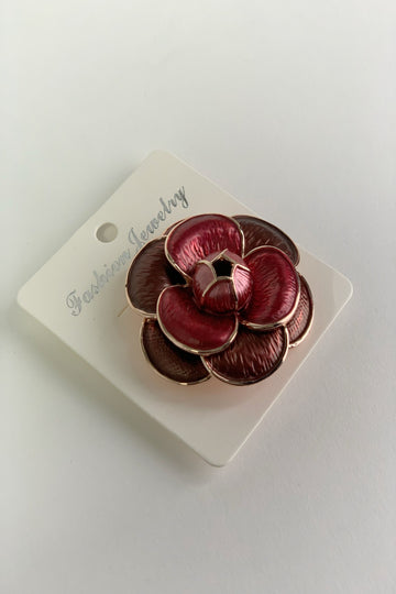 Maroon Flower Magnetic Pin