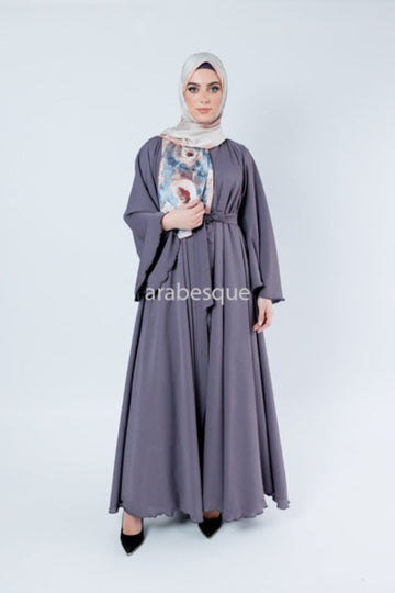 Plain Textured Umbrella Open Abaya - (5 Colours)