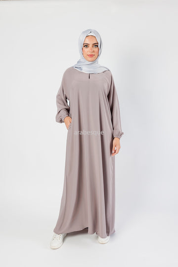Premium Plain Closed Abaya With Pocket (Elastic Sleeves) 10 Colours
