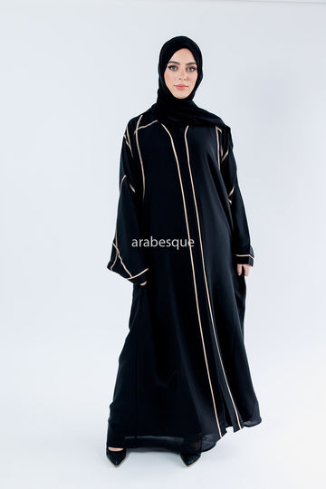 Open Butterfly Abaya with Embellished Embroidery