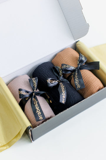 Premium Viscose Crinkle Hijab Gift Set (3a)- Amber