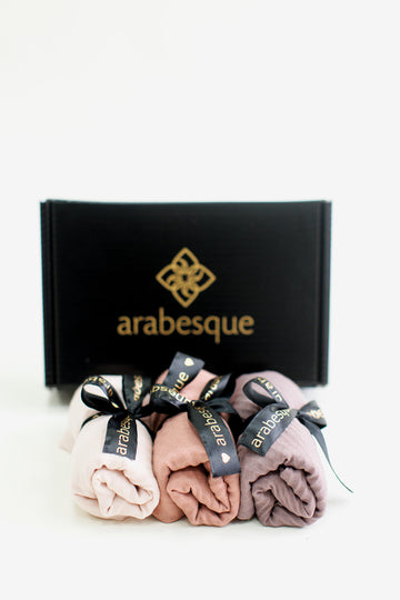 Premium Viscose Pleated Hijab Gift Set (2b) - Dusk