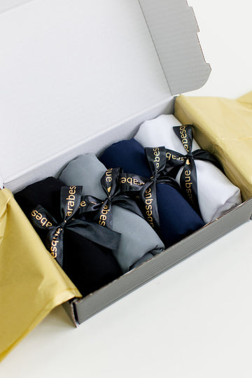 Premium Plain Crinkle Georgette Hijab Gift Set (6a) - Uniform