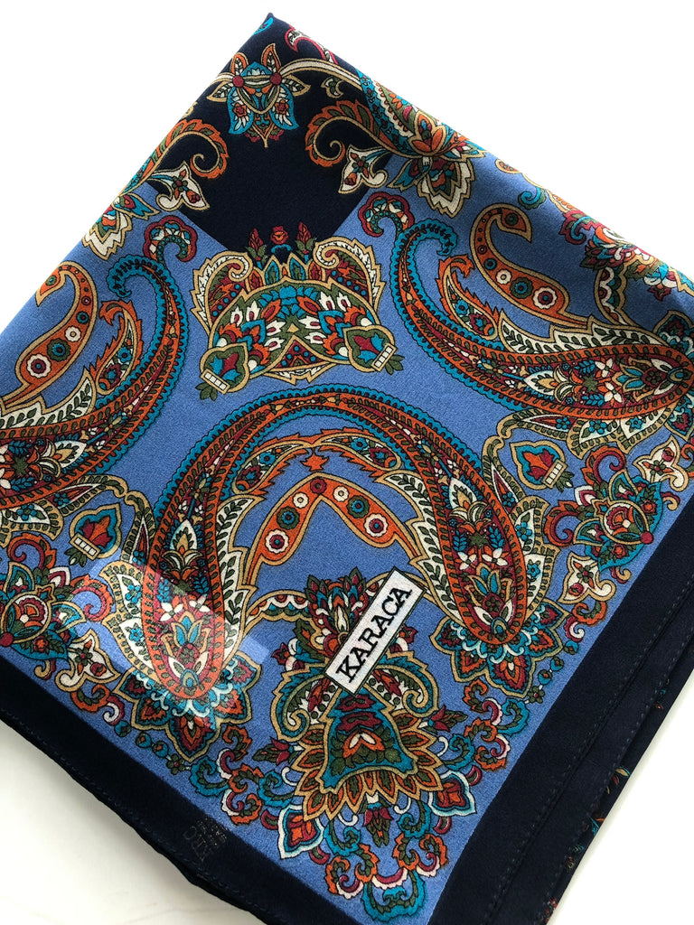 Premium Karaca Paisley Leaf 110cm Crepe Square Hijab