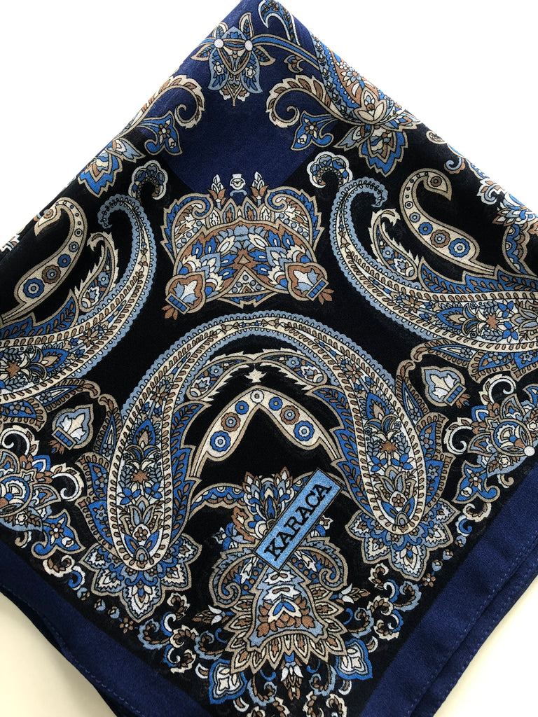 Premium Karaca Paisley Leaf 110cm Crepe Square Hijab
