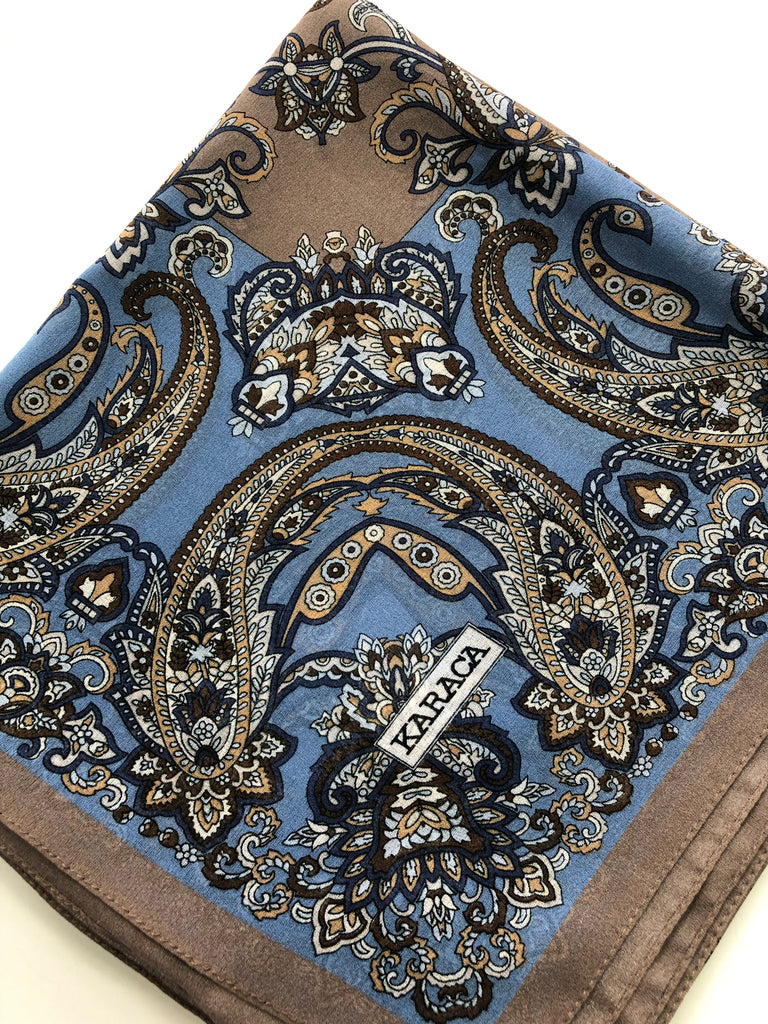 Premium Karaca Paisley Leaf 110cm Crepe Square Hijab