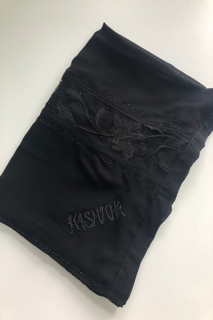 Kashkha Petal Lace Diamante Long Chiffon Hijab