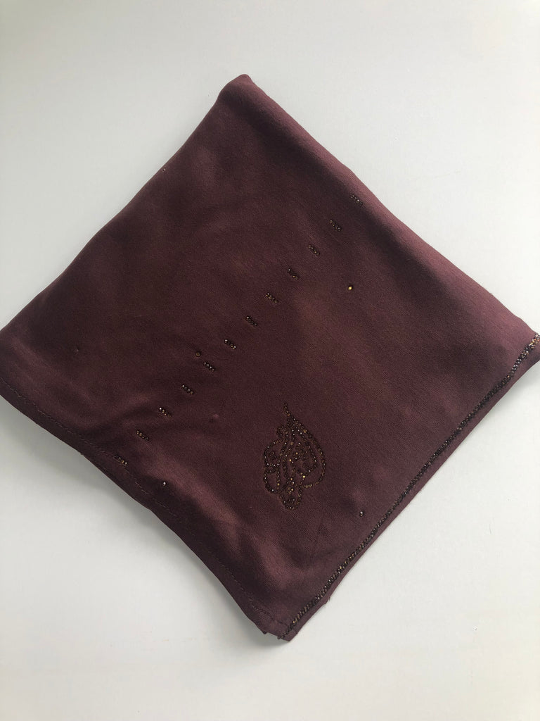 Sharif Line Accent Diamante Jersey Long Hijab