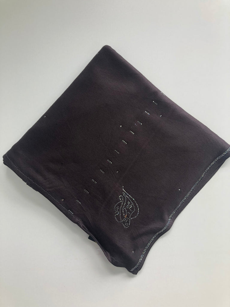 Sharif Line Accent Diamante Jersey Long Hijab