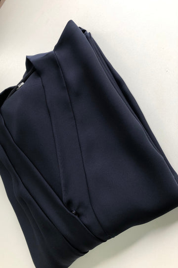 Navy Premium Plain Open Abaya With Pocket (Wide Sleeves)