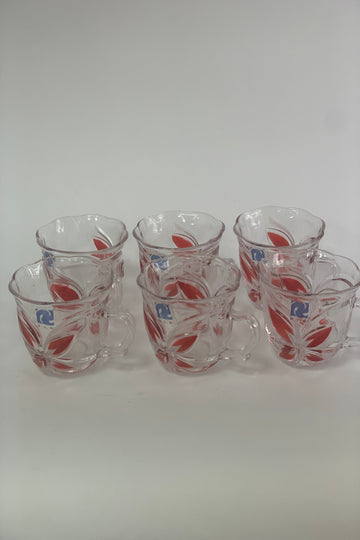Florenice Red Glass Tea Cups