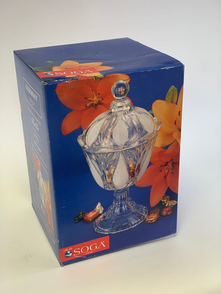 Red Decorated Footed Canister