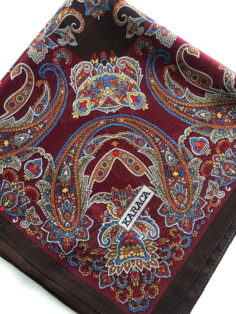Premium Karaca Paisley Leaf 110cm Crepe Square Hijab