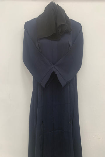 Navy Children Textured Closed Abaya