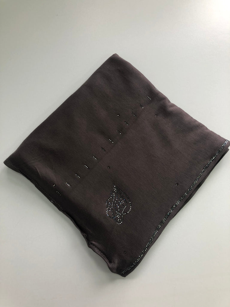 Sharif Line Accent Diamante Jersey Long Hijab