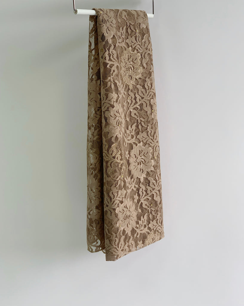 Sharif Lace Rose Pattern Diamante Hijab