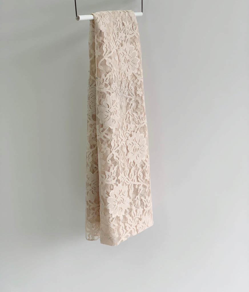 Sharif Lace Rose Pattern Diamante Hijab