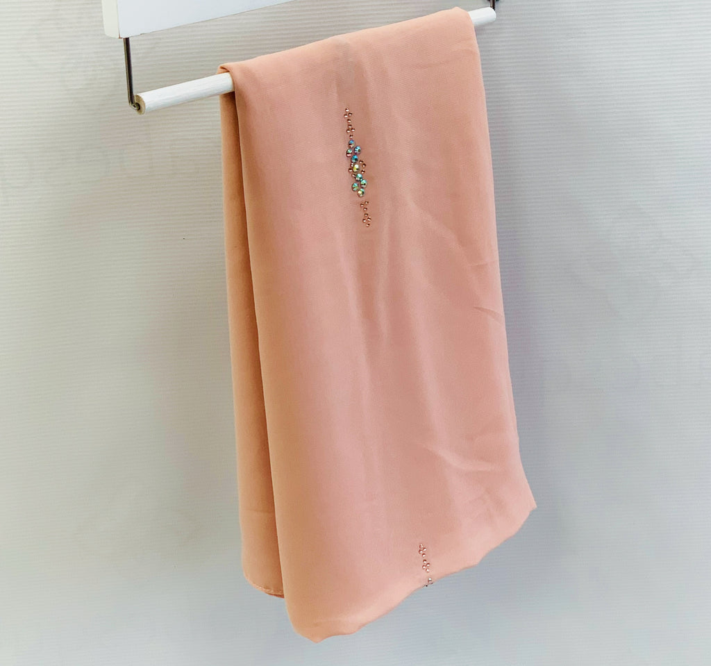 120cm Square Diamante Chiffon  Hijab