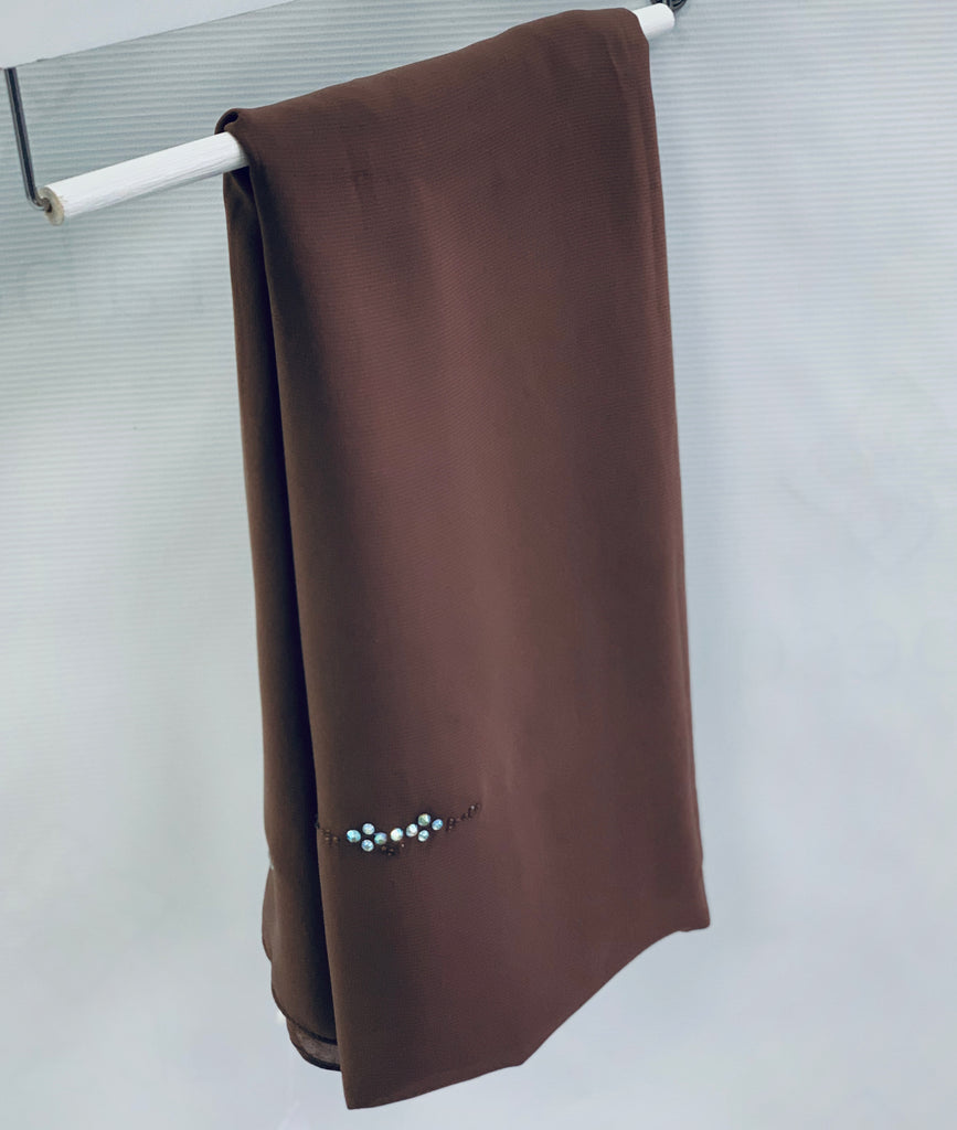 120cm Square Diamante Chiffon  Hijab