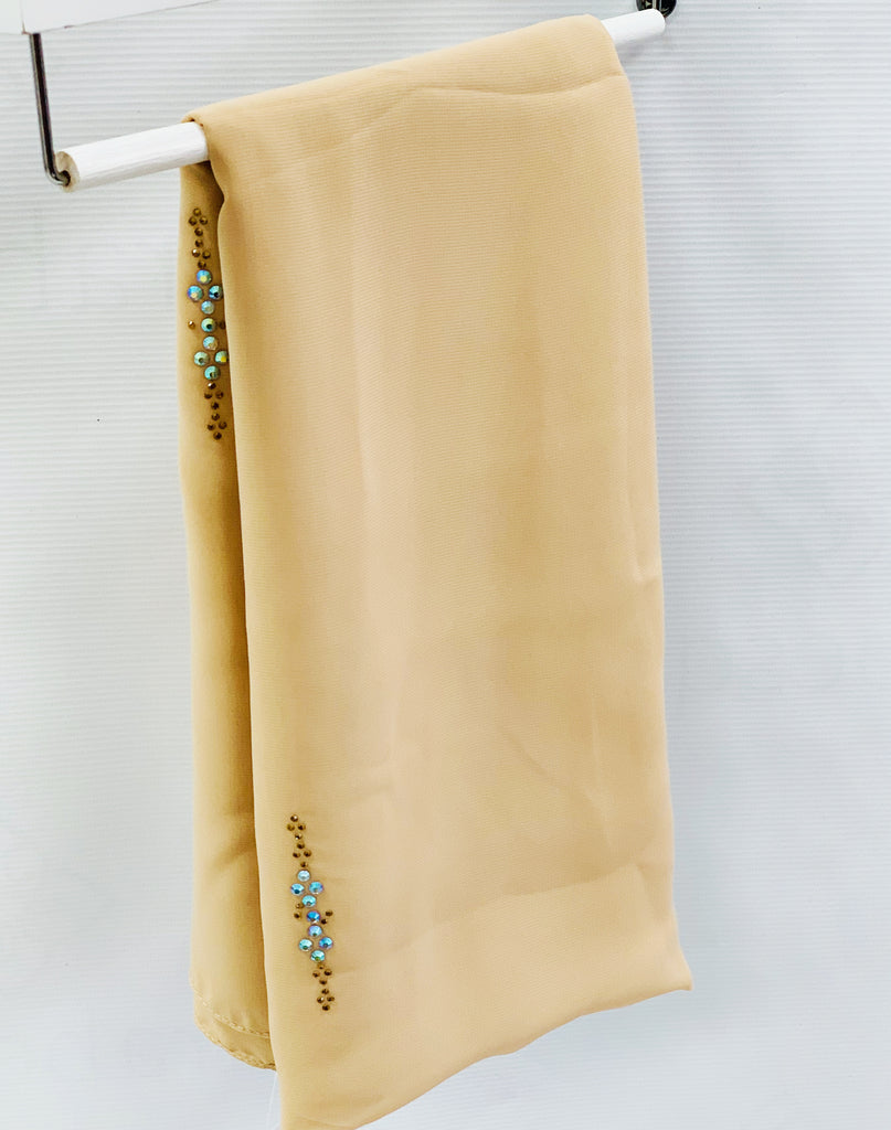 120cm Square Diamante Chiffon  Hijab
