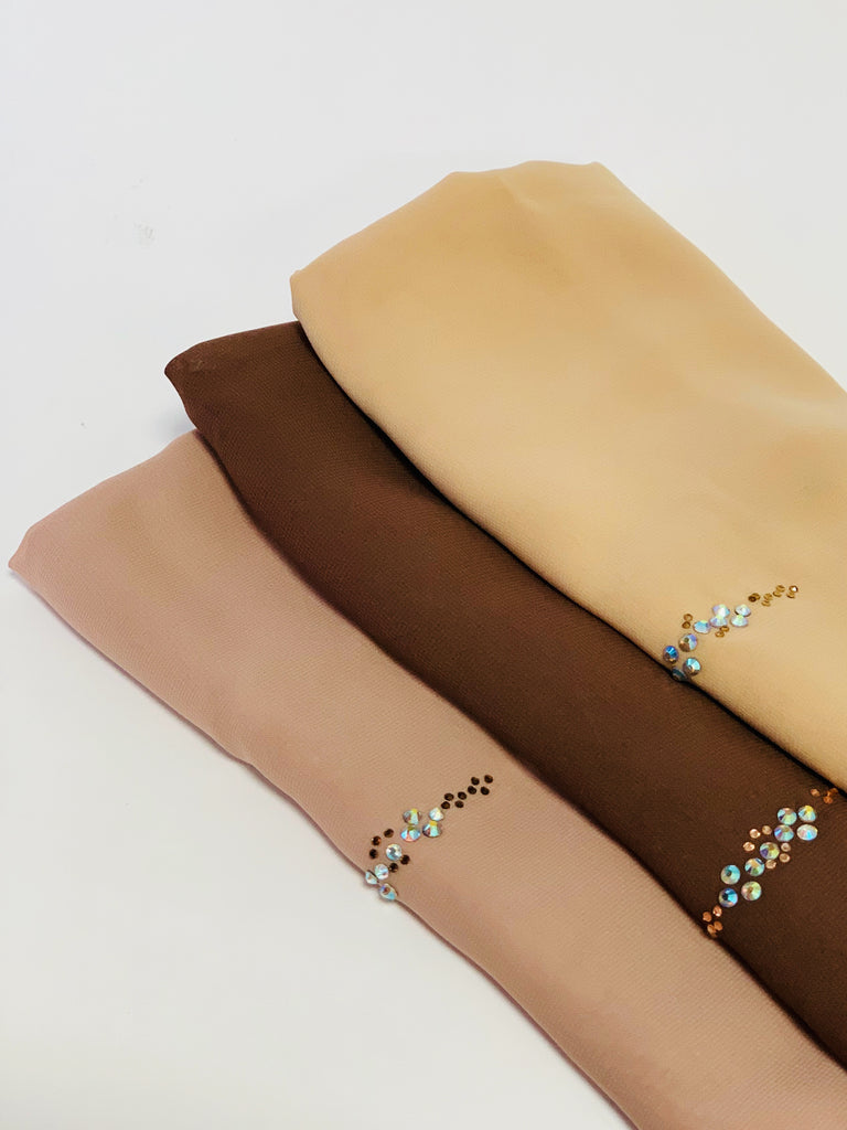 120cm Square Diamante Chiffon  Hijab