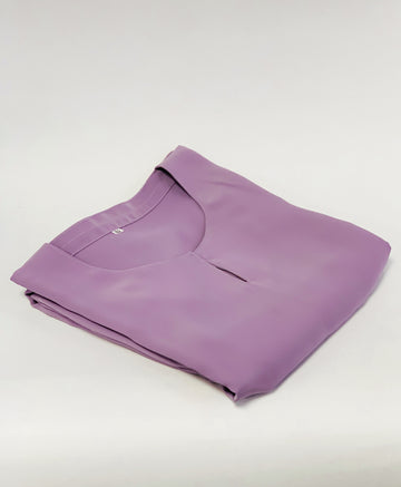 Lilac Premium Plain Closed Abaya With Pocket (Elastic Sleeves)