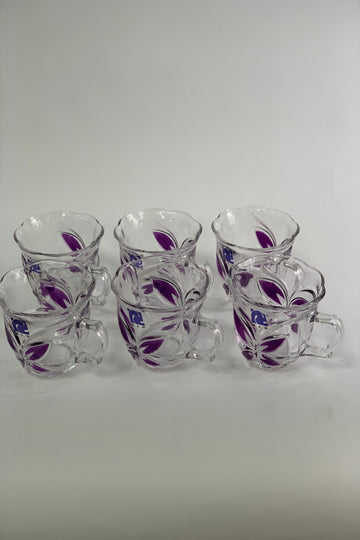 Florenice Purple Glass Tea Cups