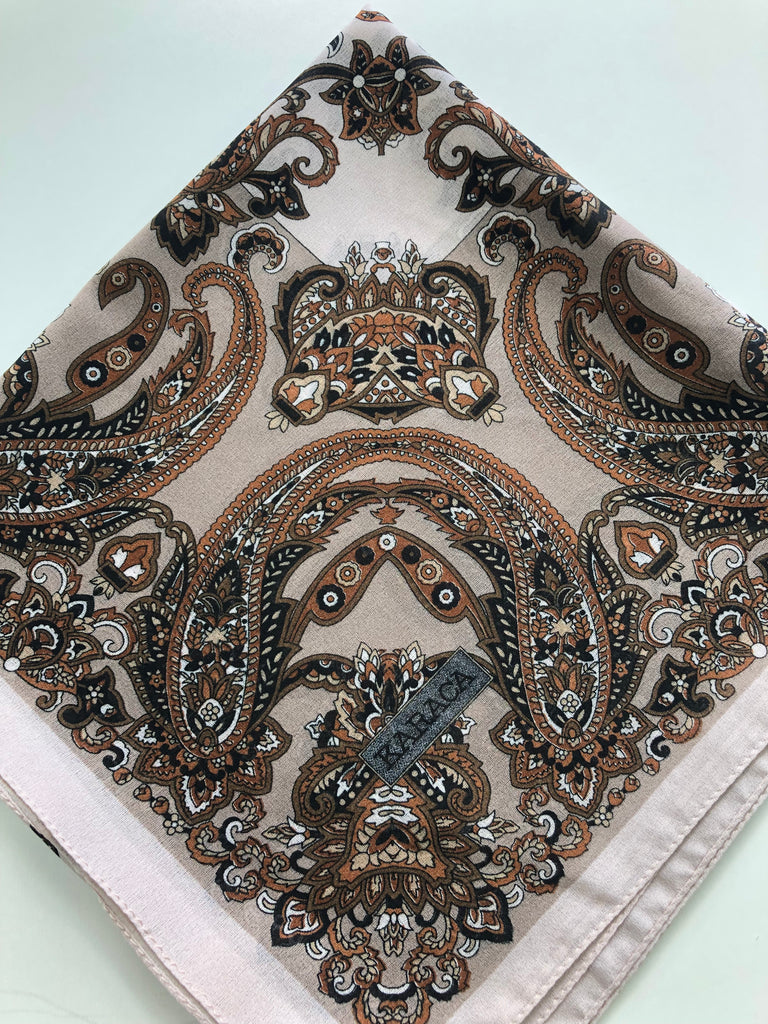 Premium Karaca Paisley Leaf 110cm Crepe Square Hijab