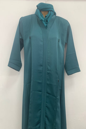 Arabian Green Children Textured Closed Abaya