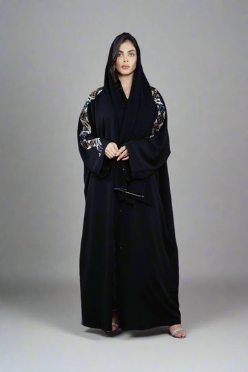 Luxury Sleeve Embellished Open Abaya