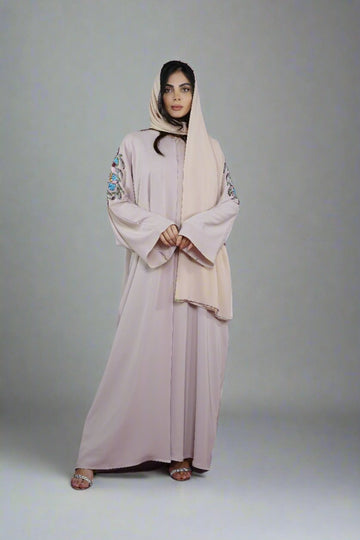 Luxury Floral Beaded  Open abaya