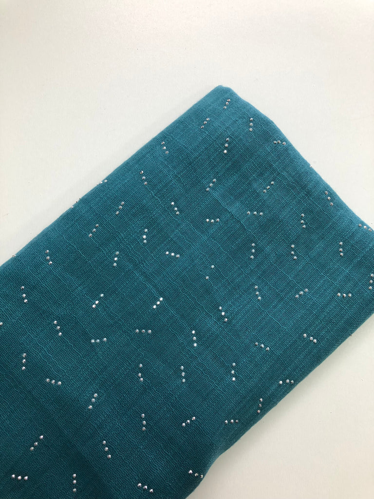 Cashmere Blend Diamante Line Accents Long Hijab