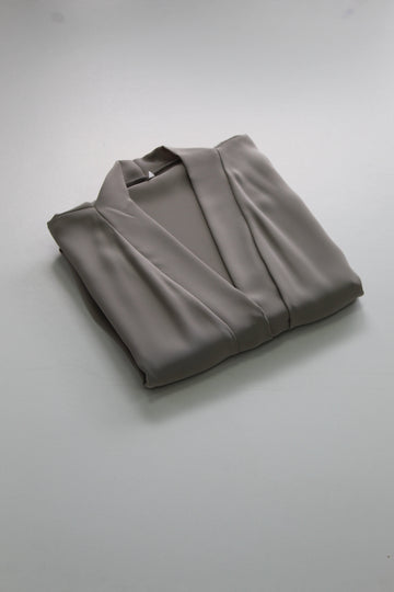 Sage Green Premium Plain Open Abaya With Pocket (Wide Sleeves)