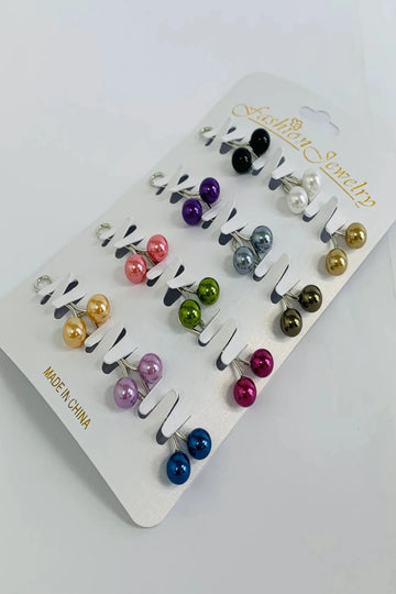 12x Safety Pins - Multicolours