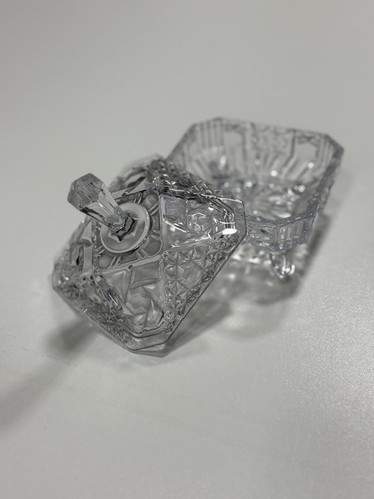 Crystal Glass Storage Box With Lid - 1