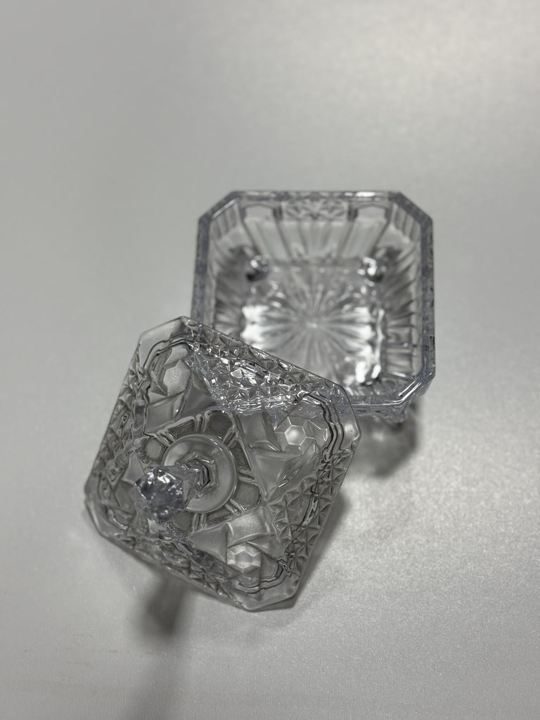 Crystal Glass Storage Box With Lid - 1