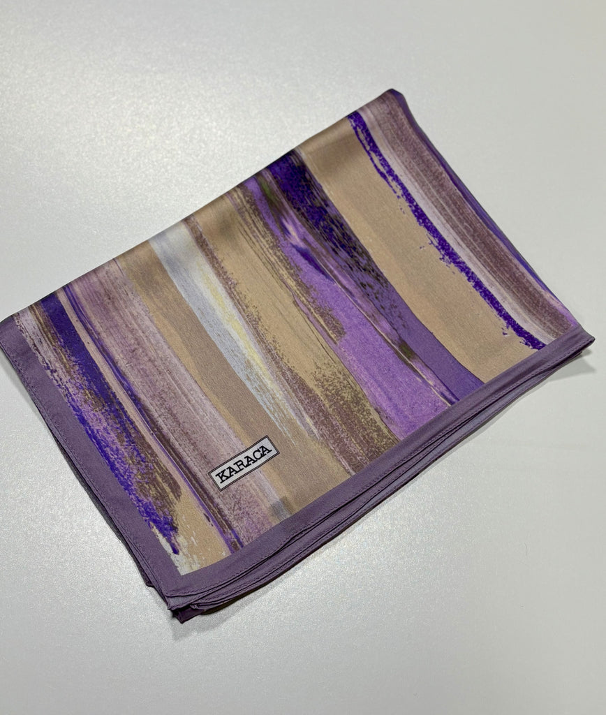 Premium Karaca Satin colourful Stripe  Long Hijab