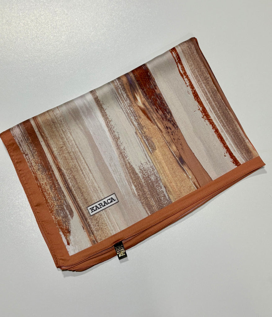 Premium Karaca Satin colourful Stripe  Long Hijab