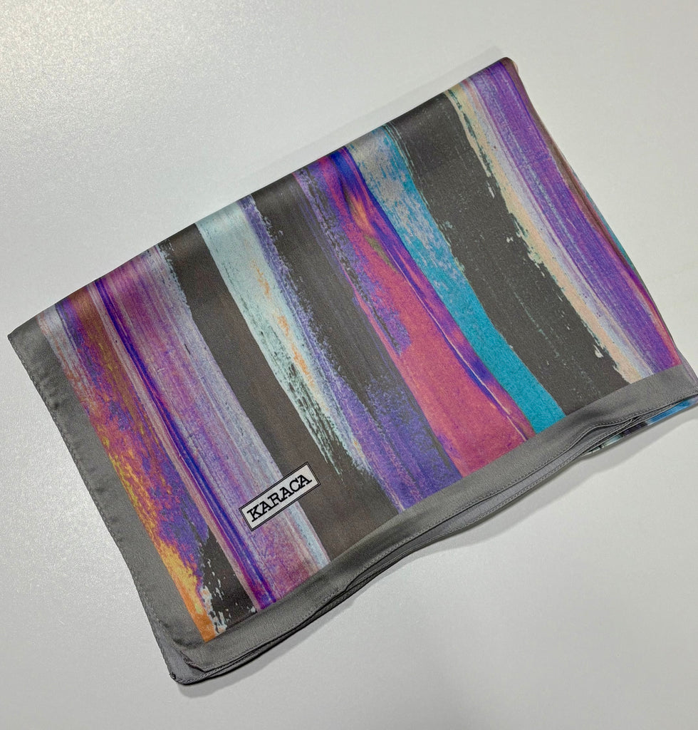 Premium Karaca Satin colourful Stripe  Long Hijab