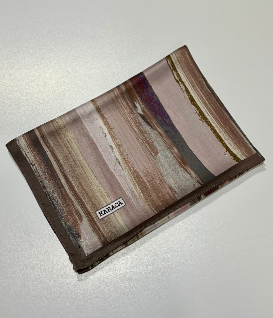 Premium Karaca Satin colourful Stripe  Long Hijab