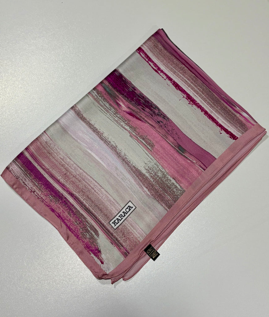 Premium Karaca Satin colourful Stripe  Long Hijab