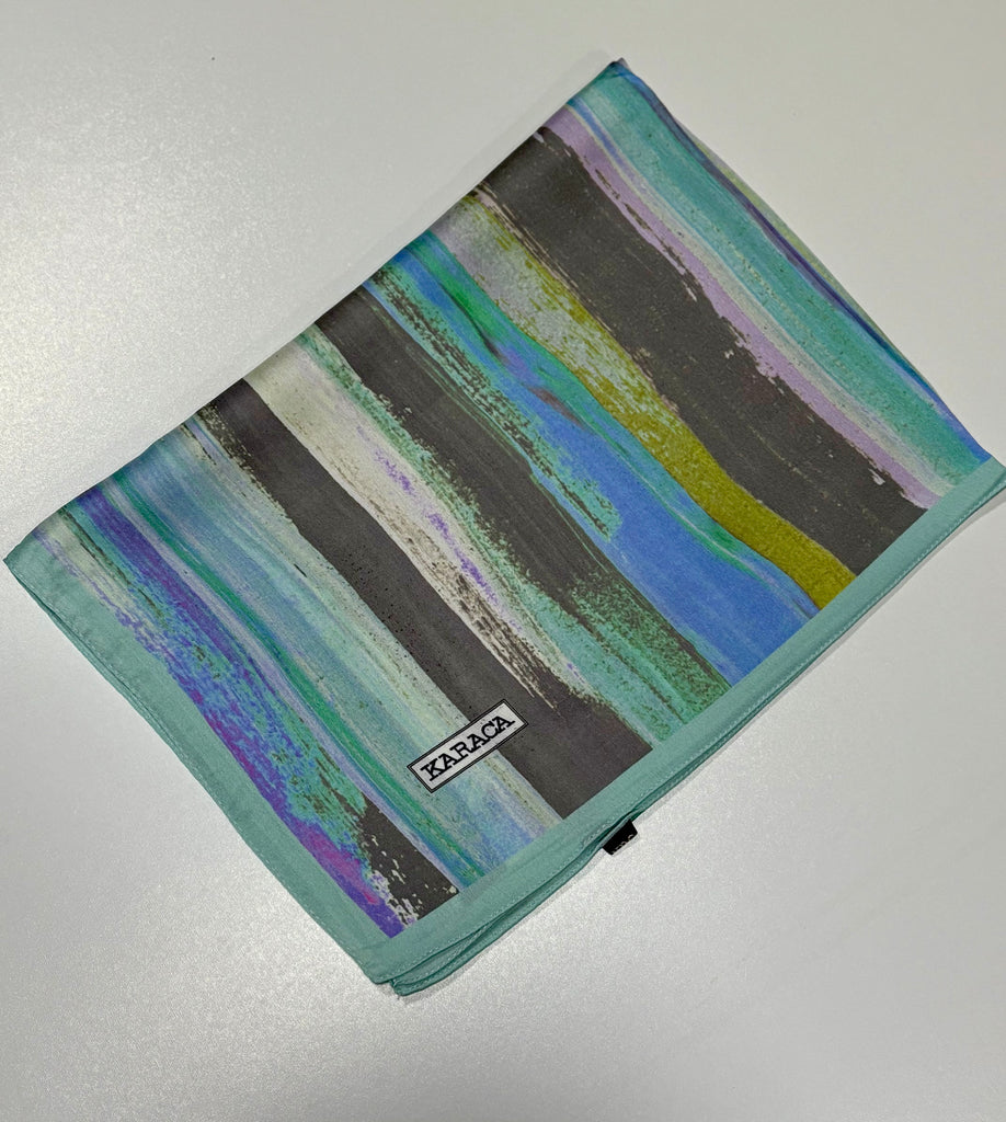 Premium Karaca Satin colourful Stripe  Long Hijab