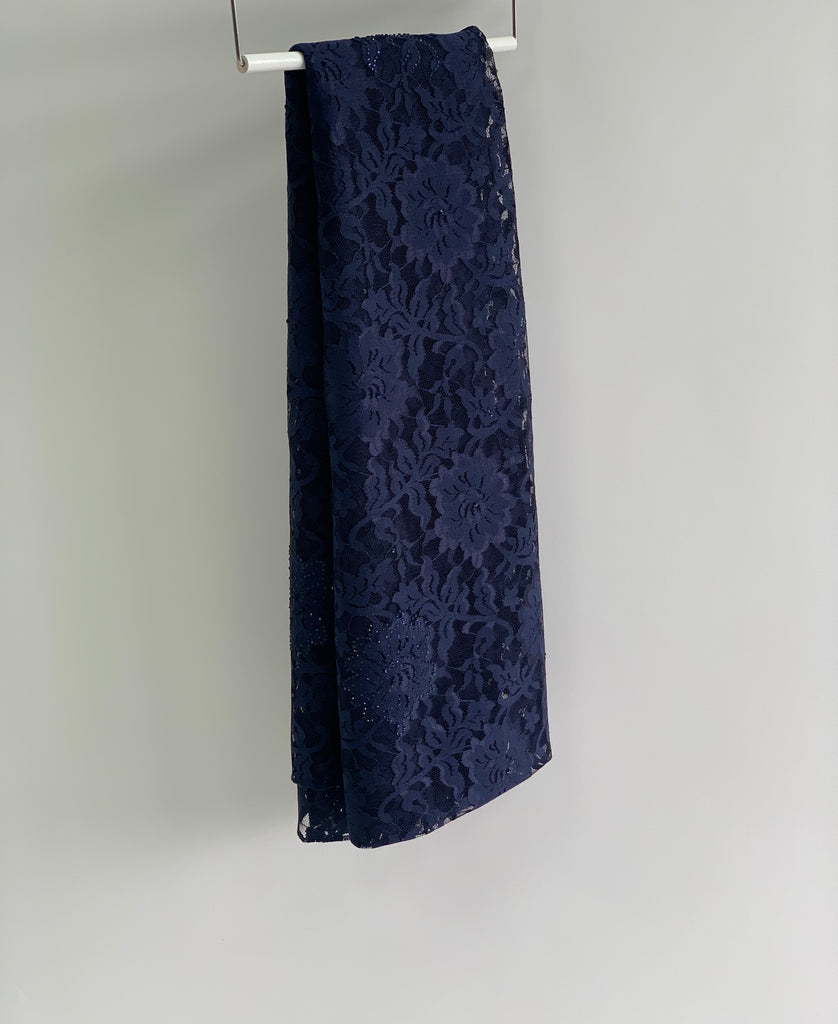 Sharif Lace Rose Pattern Diamante Hijab