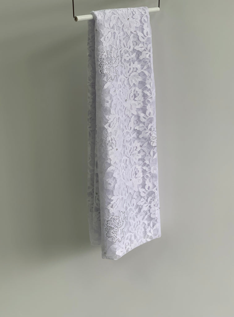 Sharif Lace Rose Pattern Diamante Hijab