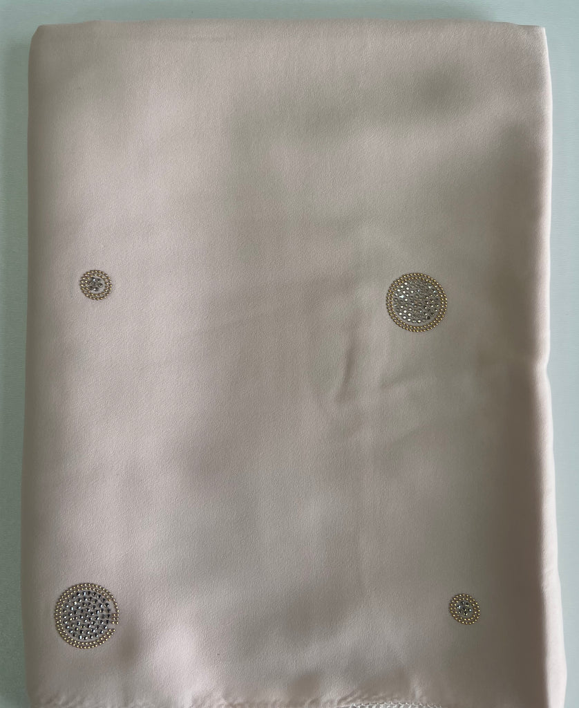 Kashkha 110cm Square Diamante Circle Accents Satin Feel Hijab