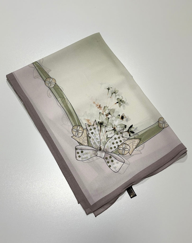 Premium Karaca 120cm square Soft Chiffon Impressionist Flowers Hijab