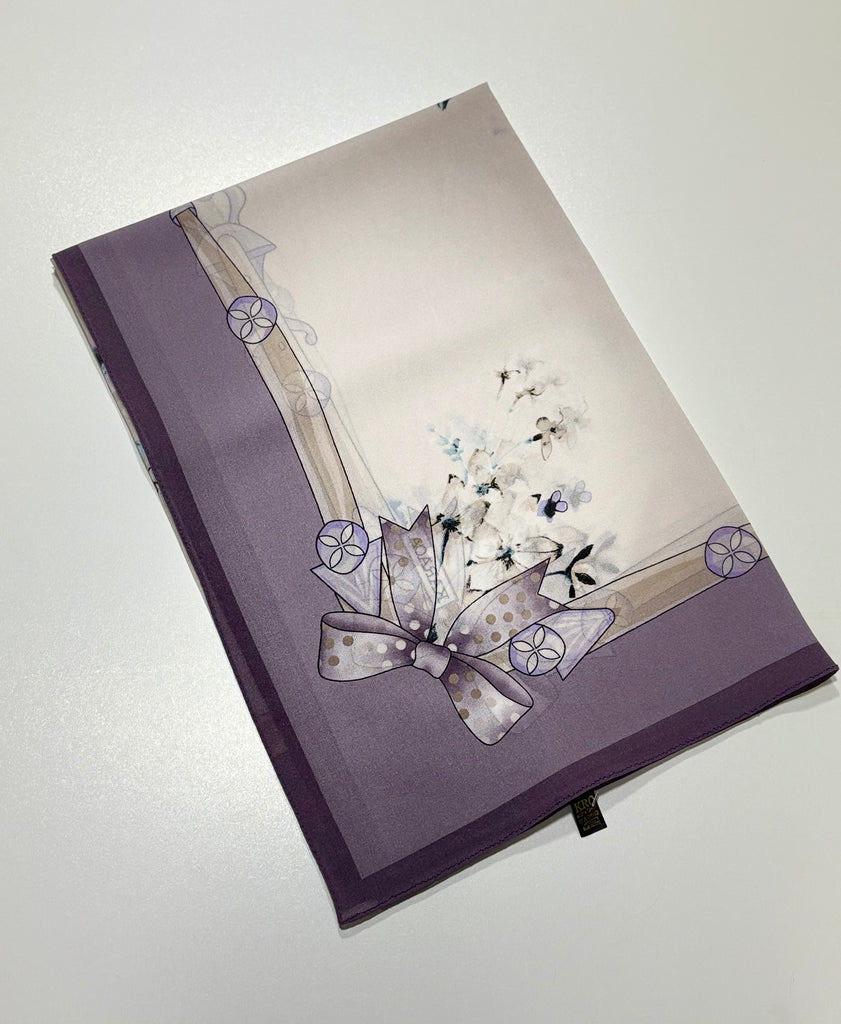 Premium Karaca 120cm square Soft Chiffon Impressionist Flowers Hijab