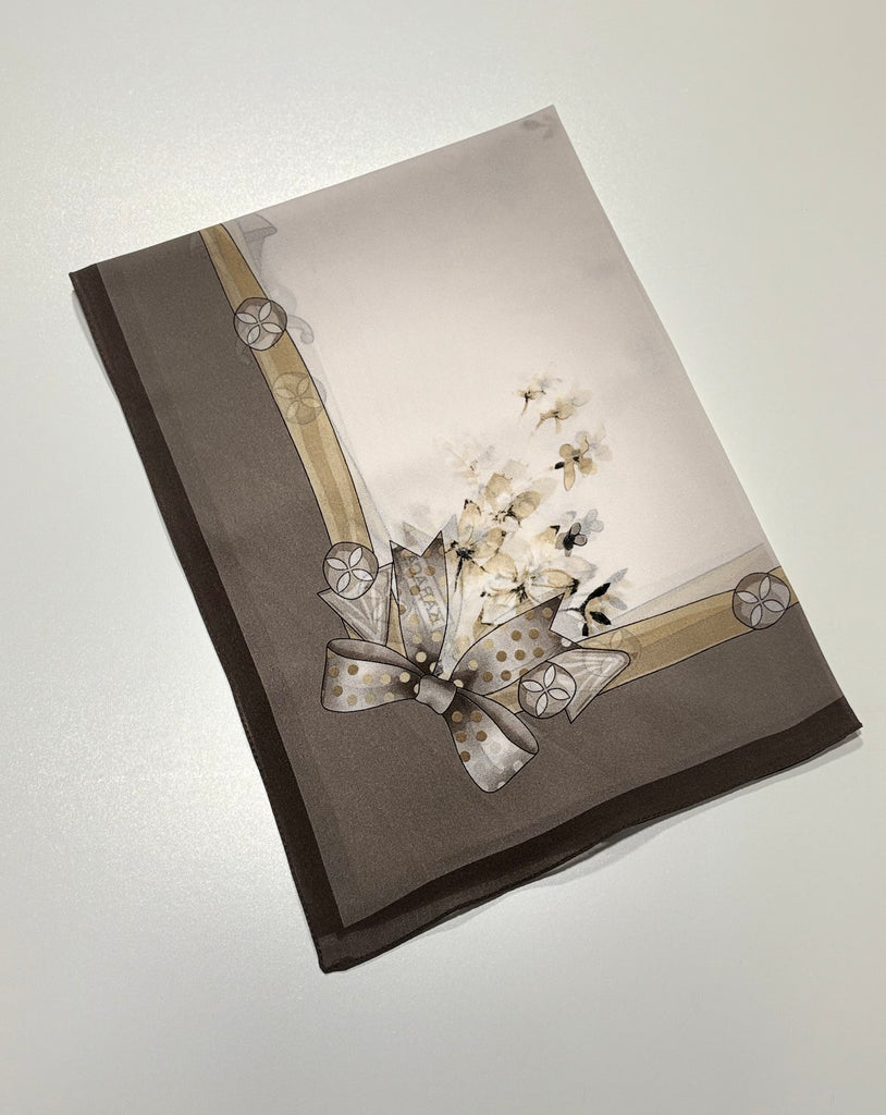 Premium Karaca 120cm square Soft Chiffon Impressionist Flowers Hijab