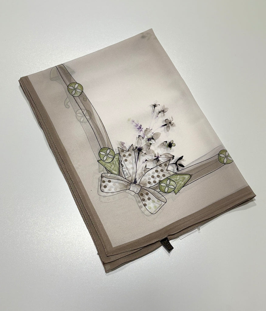 Premium Karaca 120cm square Soft Chiffon Impressionist Flowers Hijab