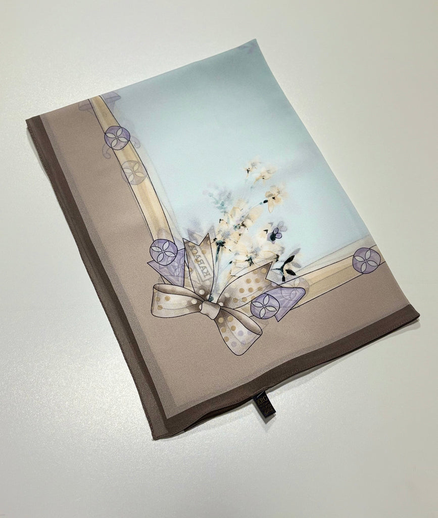 Premium Karaca 120cm square Soft Chiffon Impressionist Flowers Hijab